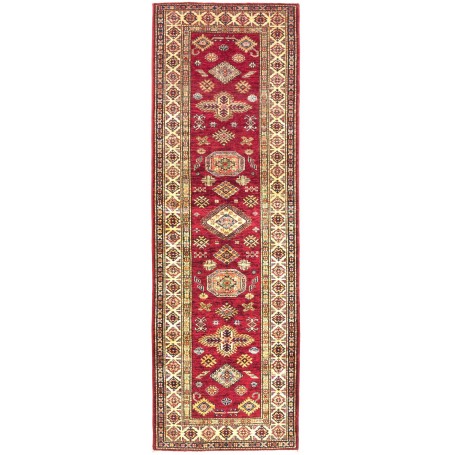 Tappeto Kazak Fine Pakistan Astratto Rosso Crema Giallo Marr