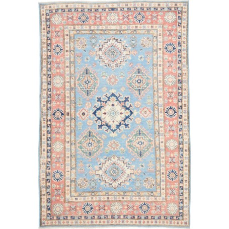 Tappeto Kazak Afghanistan Geometrico Azzurro Corallo Blu Bei