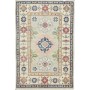 Tappeto Kazak Afghanistan Geometrico Grigio Chiaro Crema Blu