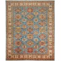 Tappeto Kazak Fine Pakistan Astratto Blu Ottanio Crema Beige