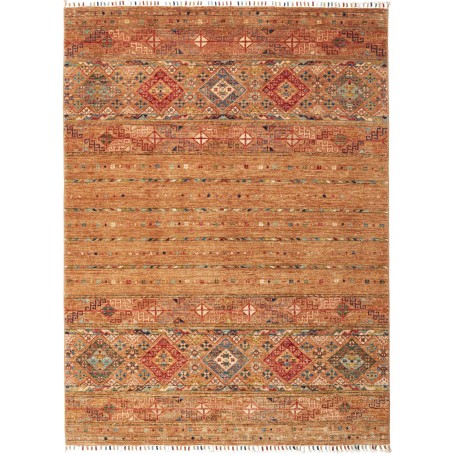 Tappeto Rubin Pakistan Geometrico Arancione Terracotta Rosso