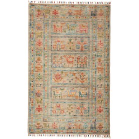 Tappeto Rubin Pakistan Geometrico Beige Blu Rosso Giallo Ara