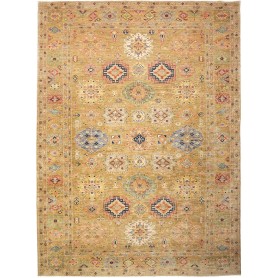 Tappeto Kazak Fine Pakistan Astratto Ocra Oro Rosso Ruggine