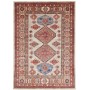 Tappeto Kazak Fine Pakistan Astratto Grigio Chiaro Rosso Blu
