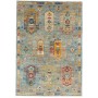 Tappeto Tribal Pakistan Astratto Blu Petrolio 123x177 Cm