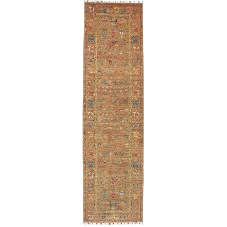 Tappeto Rubin Pakistan Astratto Marrone Terra Blu Rosso Gial