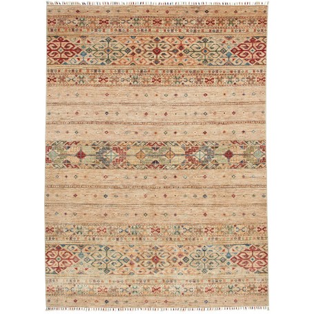 Tappeto Rubin Pakistan Astratto Beige Crema Rosso Blu Turche
