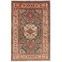 Tappeto Kazak Fine Pakistan Geometrico Petrolio Rosso Matton