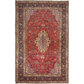 Hamadan Fine Persia Medaglione Rosso Scarlatto Blu Notte 210x324 Cm