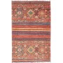 Tappeto Rubin Pakistan Geometrico Rosso Mattone Blu Petrolio