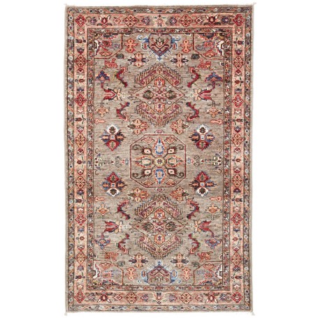 Tappeto Kazak Fine Pakistan Medaglione Grigio Marrone Rosso