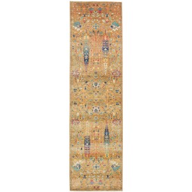 Tappeto Shahi Fine Pakistan Astratto Ocra Dorato Blu Rosso C