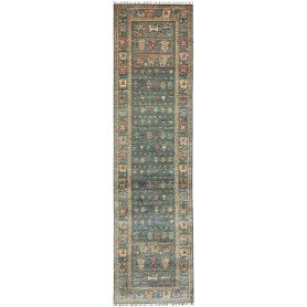 Tappeto Rubin Pakistan Geometrico Blu Ottanio Beige Ruggine
