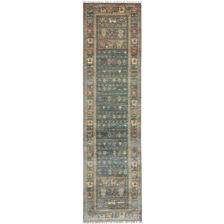 Tappeto Rubin Pakistan Geometrico Blu Ottanio Beige Ruggine