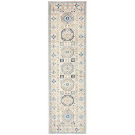 Tappeto Kazak Afghanistan Astratto Avorio Crema Blu Cielo Bl