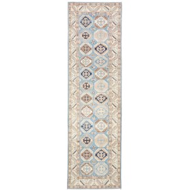 Tappeto Kazak Afghanistan Astratto Celeste Crema Beige Blu S