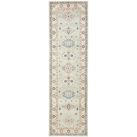 Tappeto Kazak Afghanistan Geometrico Azzurro Verde Acqua Cre