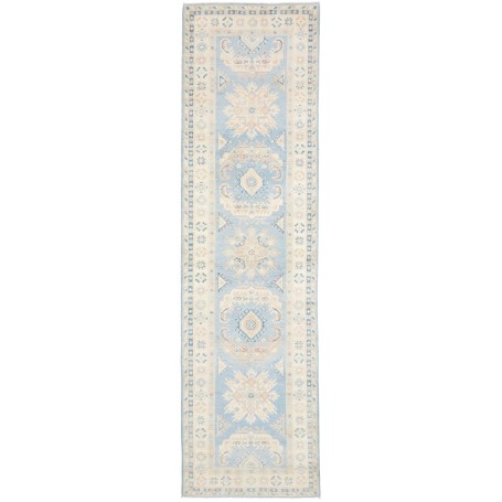 Tappeto Kazak Afghanistan Astratto Celeste Crema Beige Sabbi