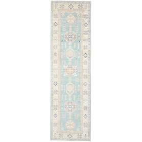 Tappeto Kazak Afghanistan Astratto Aqua Crema Pesca Blu Scur