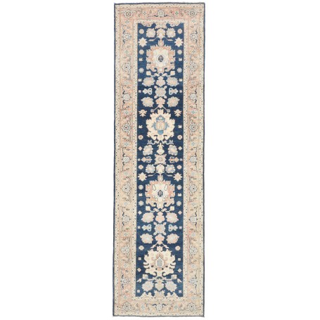 Tappeto Kazak Afghanistan Floreale Blu Scuro Beige Chiaro Pe