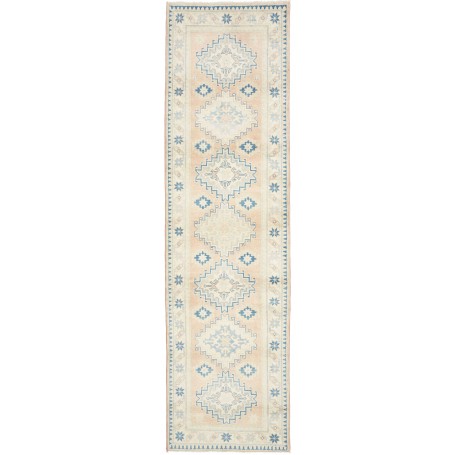 Tappeto Kazak Afghanistan Astratto Beige Pesca Azzurro Chiar