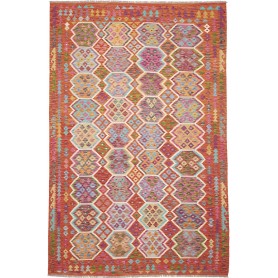 Tappeto Kilim Afghanistan Astratto Rust Arancione Terracotta