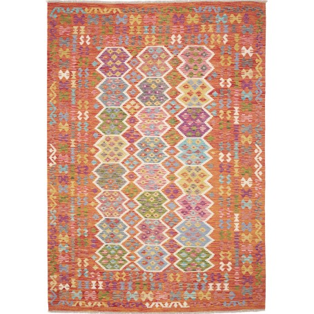 Tappeto Kilim Afghanistan Astratto Arancione Terracotta Lill