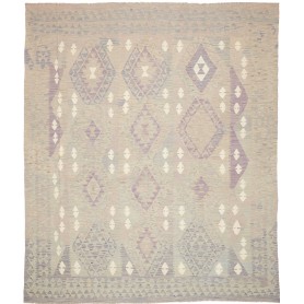 Tappeto Kilim Afghanistan Astratto Grigio Chiaro Beige Lavan