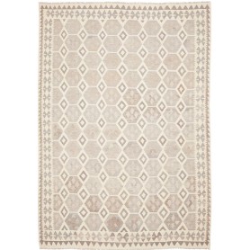 Tappeto Kilim Afghanistan Geometrico Beige Grigio Chiaro Cre