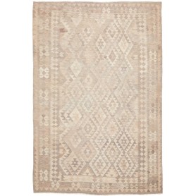 Tappeto Kilim Afghanistan Astratto Beige Crema Marrone Chiar