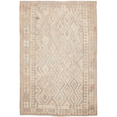 Tappeto Kilim Afghanistan Astratto Beige Crema Marrone Chiar