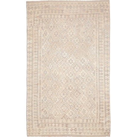 Tappeto Kilim Afghanistan Geometrico Beige Chiaro Grigio Chi