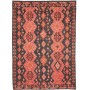 Tappeto Kilim Afghanistan Geometrico Rosso Corallo Grigio An