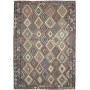 Tappeto Kilim Afghanistan Geometrico Marrone Grigio Petrolio