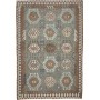 Tappeto Kilim Afghanistan Astratto Azzurro Ottanio Marrone B