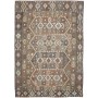 Tappeto Kilim Afghanistan Geometrico Marrone Terra Grigio Be