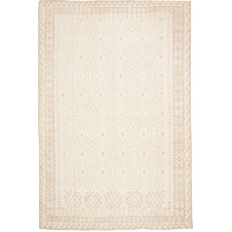 Tappeto Kilim Afghanistan Astratto Bianco Crema Beige Chiaro