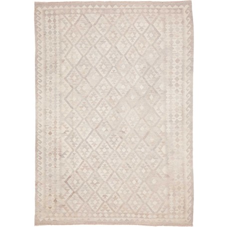 Tappeto Kilim Afghanistan Astratto Beige Avorio Tortora Grig