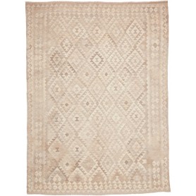 Tappeto Kilim Afghanistan Astratto Beige Crema Marrone Chiar