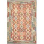 Tappeto Kilim Afghanistan Astratto Arancio Rosso Blu Giallo