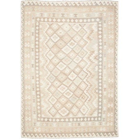 Tappeto Kilim Afghanistan Astratto Beige Crema Marrone Chiar