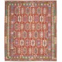 Tappeto Kilim Afghanistan Geometrico Arancione Terracotta Bl