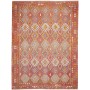 Tappeto Kilim Afghanistan Geometrico Rosso Terra Arancio Pas
