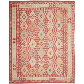 Tappeto Kilim Afghanistan Geometrico Rosso Terracotta Beige