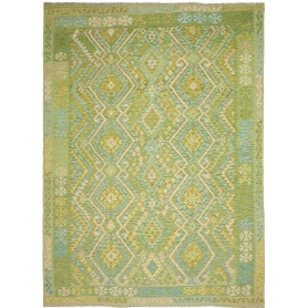 Tappeto Kilim Afghanistan Astratto Verde Acido Verde Menta A