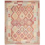 Tappeto Kilim Afghanistan Geometrico Crema Rosso Blu Azzurro