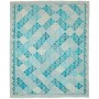 Tappeto Kilim Afghanistan Astratto Blu Turchese Azzurro Bian
