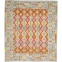Tappeto Kilim Afghanistan Astratto Terracotta Arancio Turche