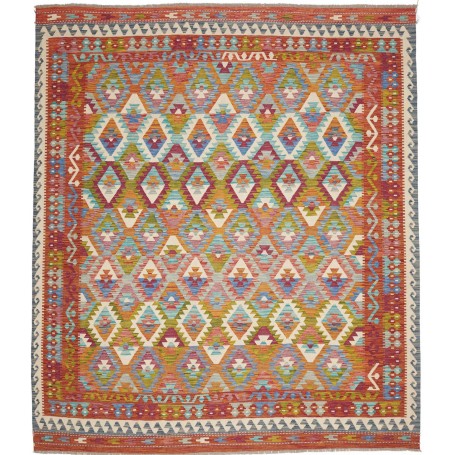 Tappeto Kilim Afghanistan Astratto Arancione Ruggine Turches