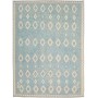 Tappeto Kilim Afghanistan Astratto Blu Azzurro Crema Grigio